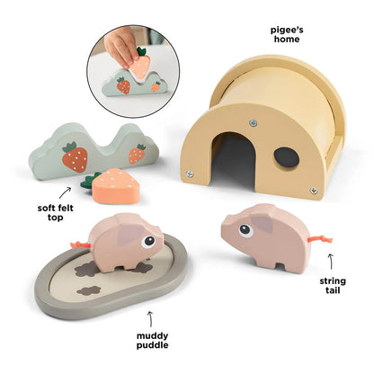 Tiny Farm Wooden Play Set - Pigee