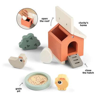 Tiny Farm Wooden Play Set - Clucky