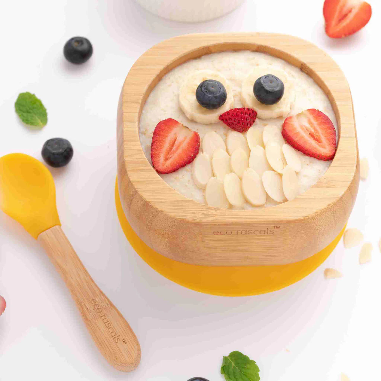 Bamboo Suction Bowl and Spoon set