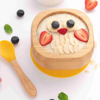 Bamboo Suction Bowl and Spoon set