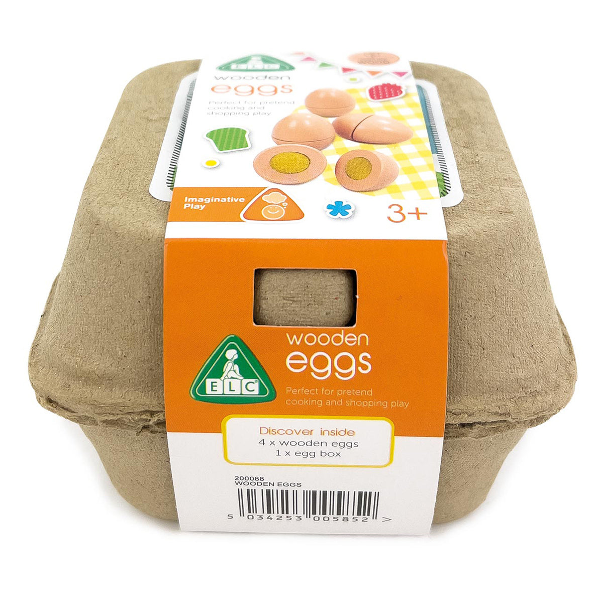Wooden Egg Carton & Eggs