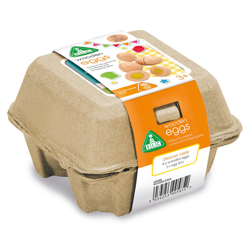 Wooden Egg Carton & Eggs
