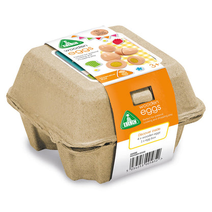 Wooden Egg Carton & Eggs