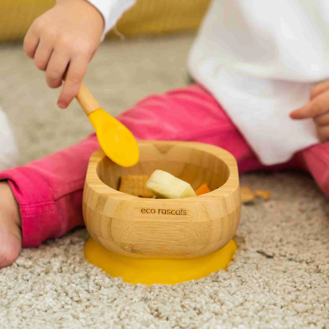 Bamboo Suction Bowl and Spoon set