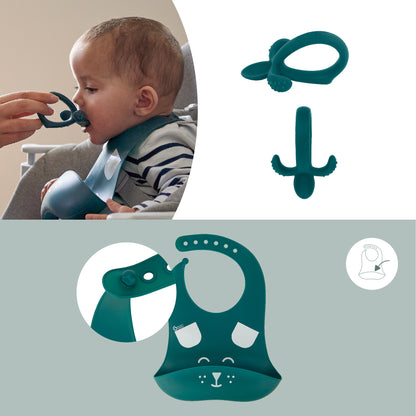 First'isy Silicone Bowl, Feeder & Bib Set (6-12m) - Dog
