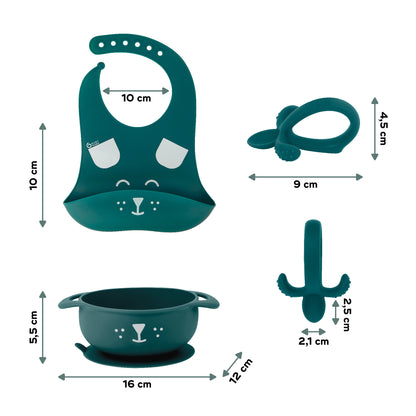 First'isy Silicone Bowl, Feeder & Bib Set (6-12m) - Dog