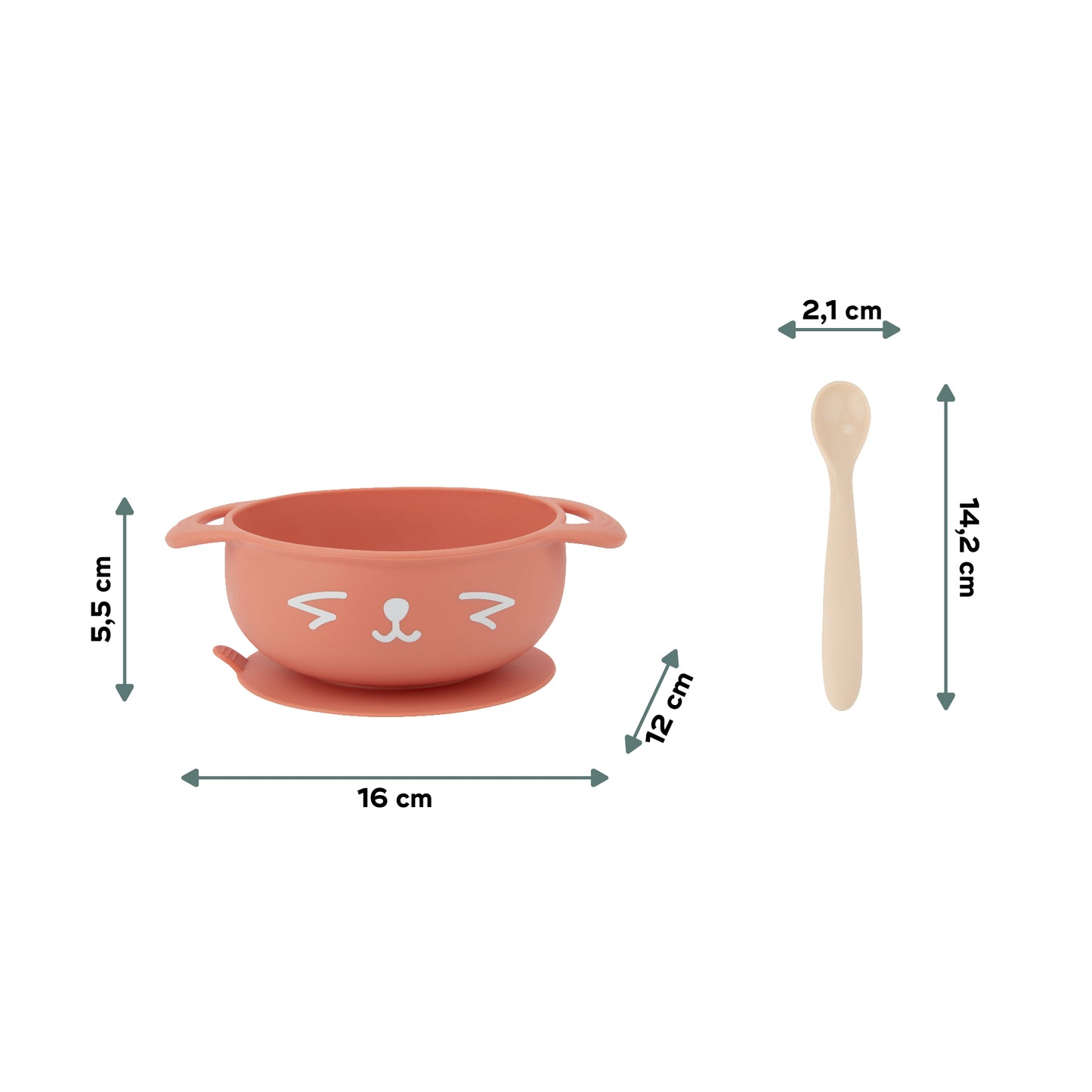 Tast'isy Silicone Bowl & Spoon Set (15-24m) - Fox