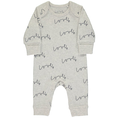 Love All Over Print Organic Baby Grow