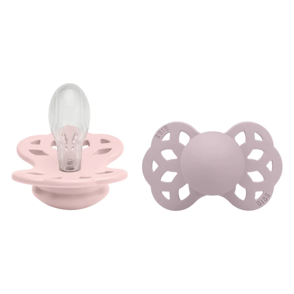 Silicone Infinity Symmetrcial Soother 2pk Blossom/Dusky Lilac