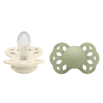 Silicone Infinity Symmetrical Soother 2pk Ivory/Sage