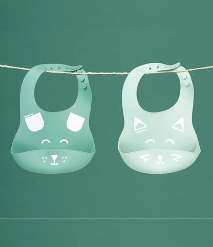 Silicone Bibs - Twin Pack Dog & Fox