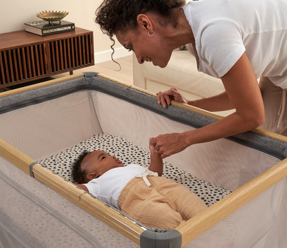 CoZee Go Travel Cot - Oak & Charcoal