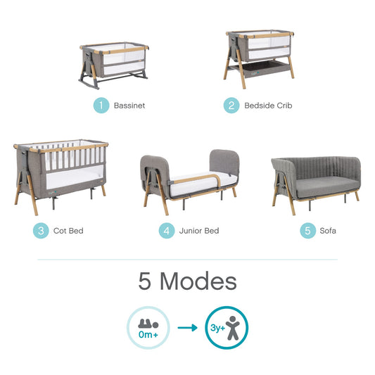 CoZee XL Complete Package Birth to +4yrs - Oak & Charcoal