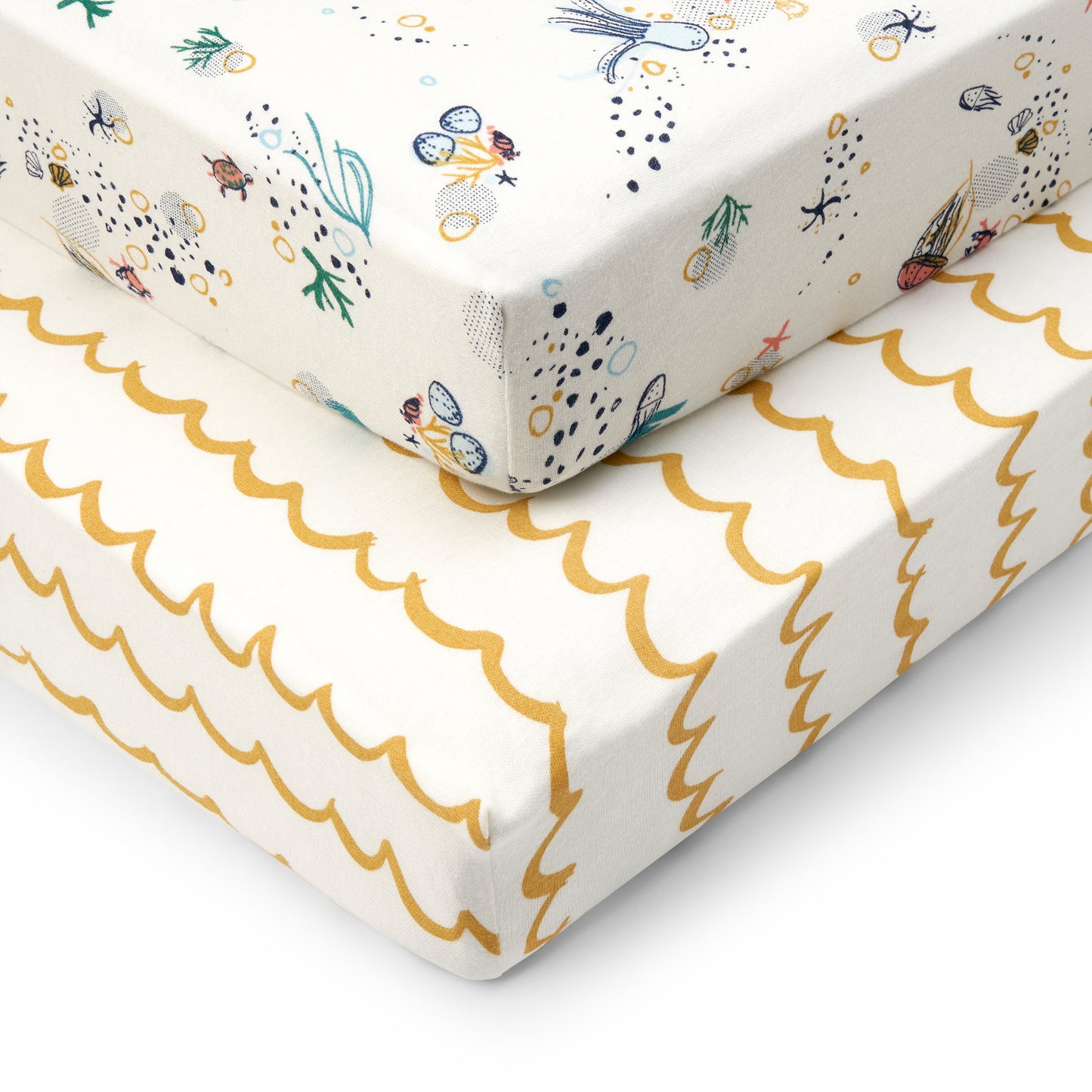 Fitted Cot Bed Sheets 2pk