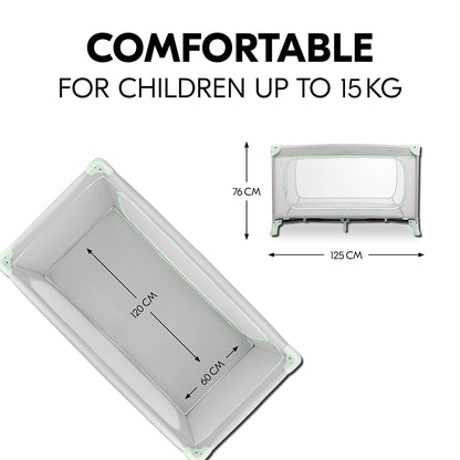 Dream N Play Plus Travel Cot - Dusty Mint