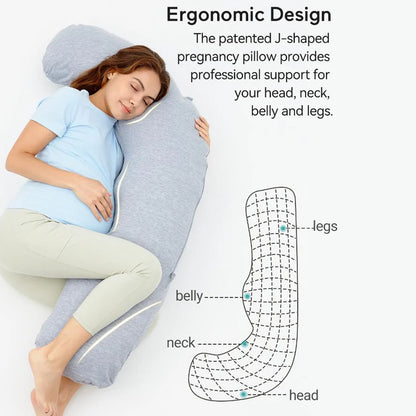 J-Shaped Maternity Body Pillow