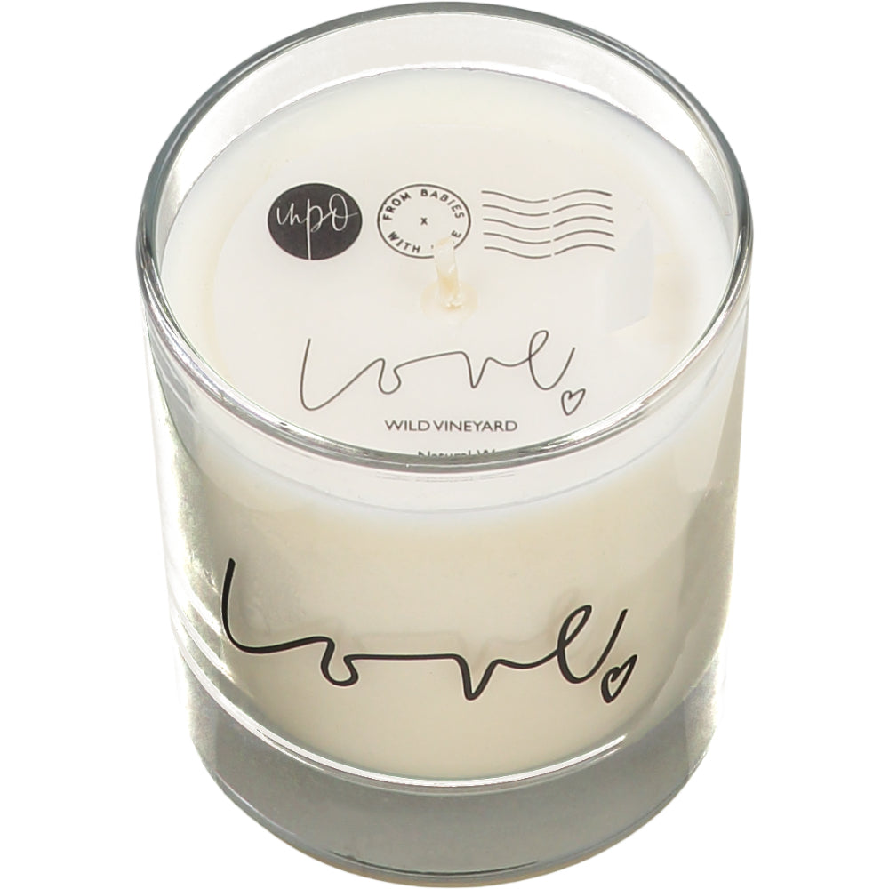 Love Organic Muslin Shawl & Candle Set - Lavender