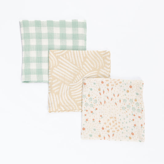 Large Muslin Square Swaddles 3pk