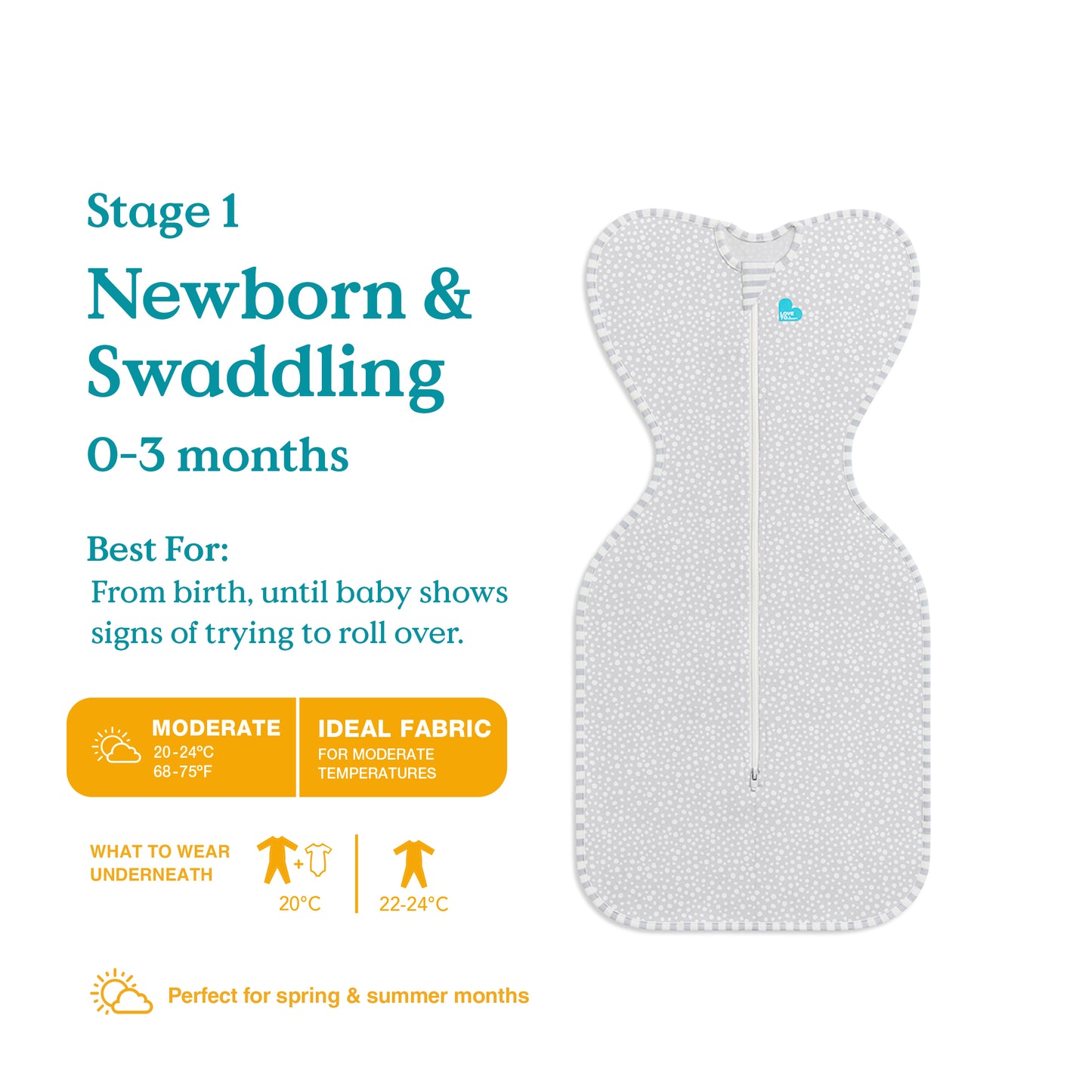 Swaddle Up™ Bamboo Original 1 Tog - Wave Dot