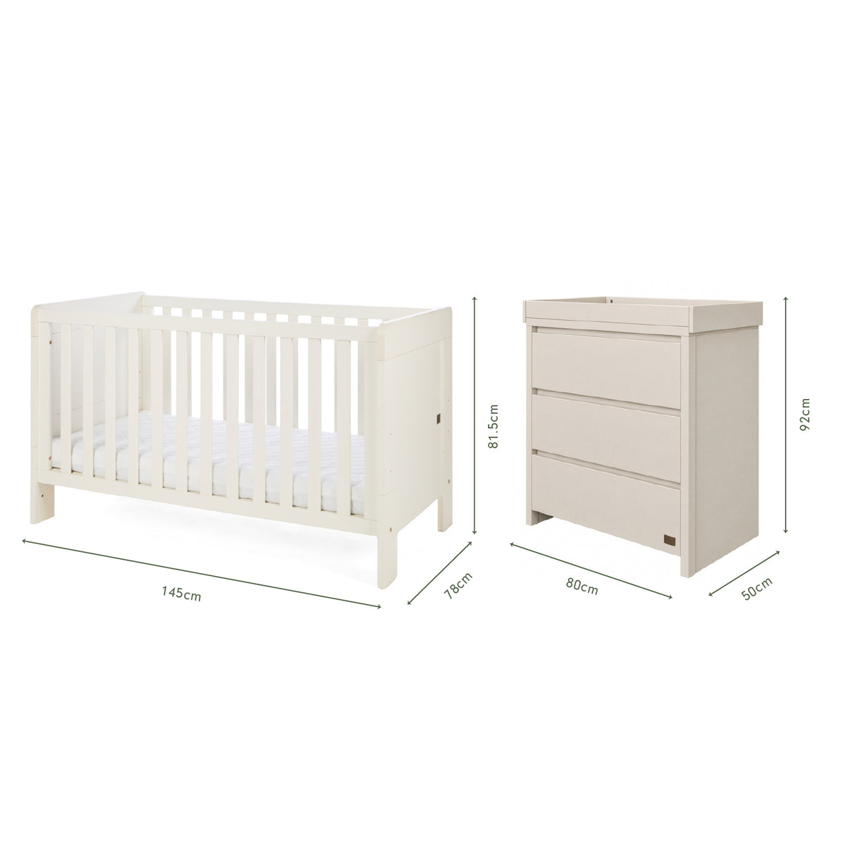 Origin Alba and Origin Modena 2 Piece Nursery Furniture Set