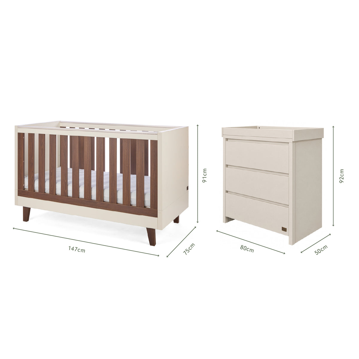 Origin Como and Origin Modena 2 Piece Nursery Furniture Set