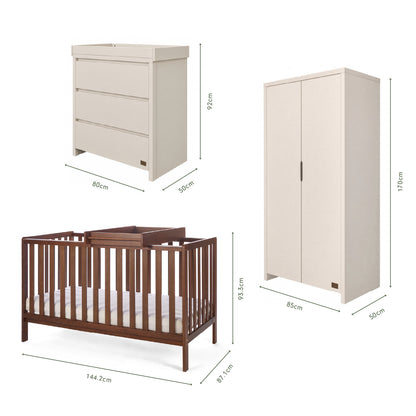 Origin Malmo and Origin Modena 3pc Nursery Furniture Set