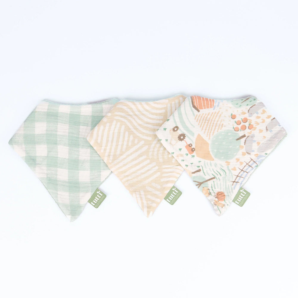 Muslin Bandana Bibs 3pk