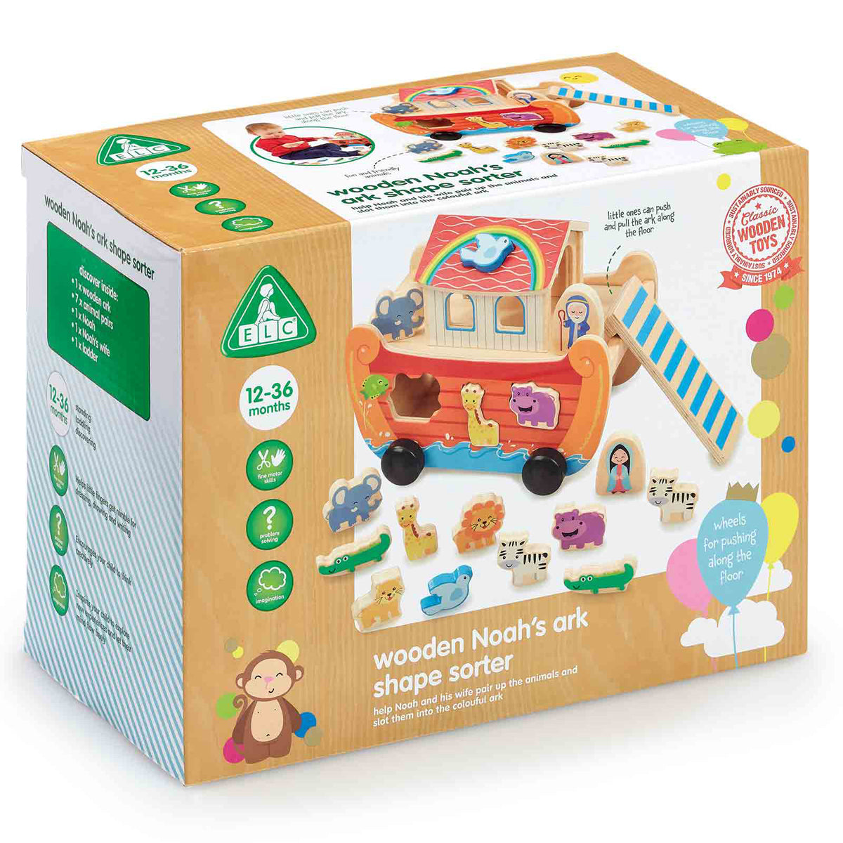 Wooden Noah's Ark Shape Sorter