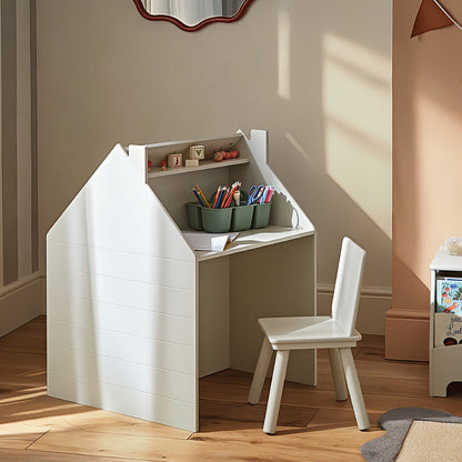Play House Storage Desk with Easel and Chair - Pebble