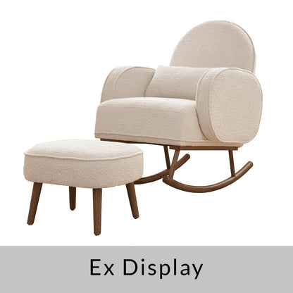 Micah Rocking Chair & Footstool - Boucle Biscuit (ExDisplay)