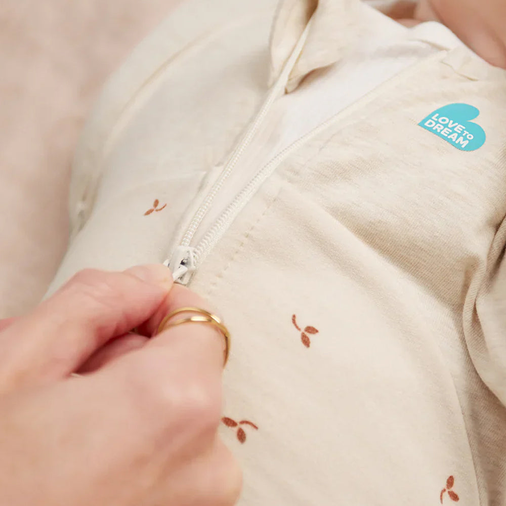 Swaddle Up™ Stage 1 Cotton Fleece 1.5 Tog - Oatmeal Twigs