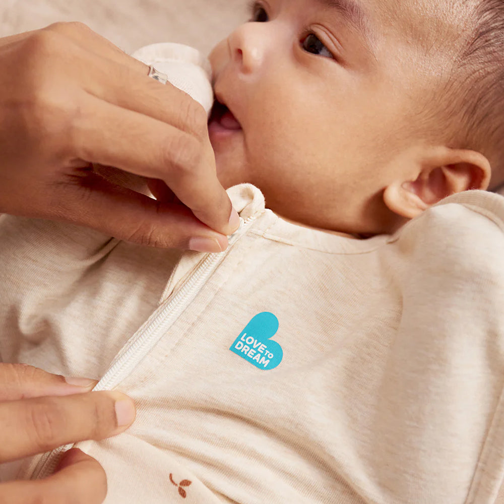 Swaddle Up™ Stage 1 Cotton Fleece 1.5 Tog - Oatmeal Twigs