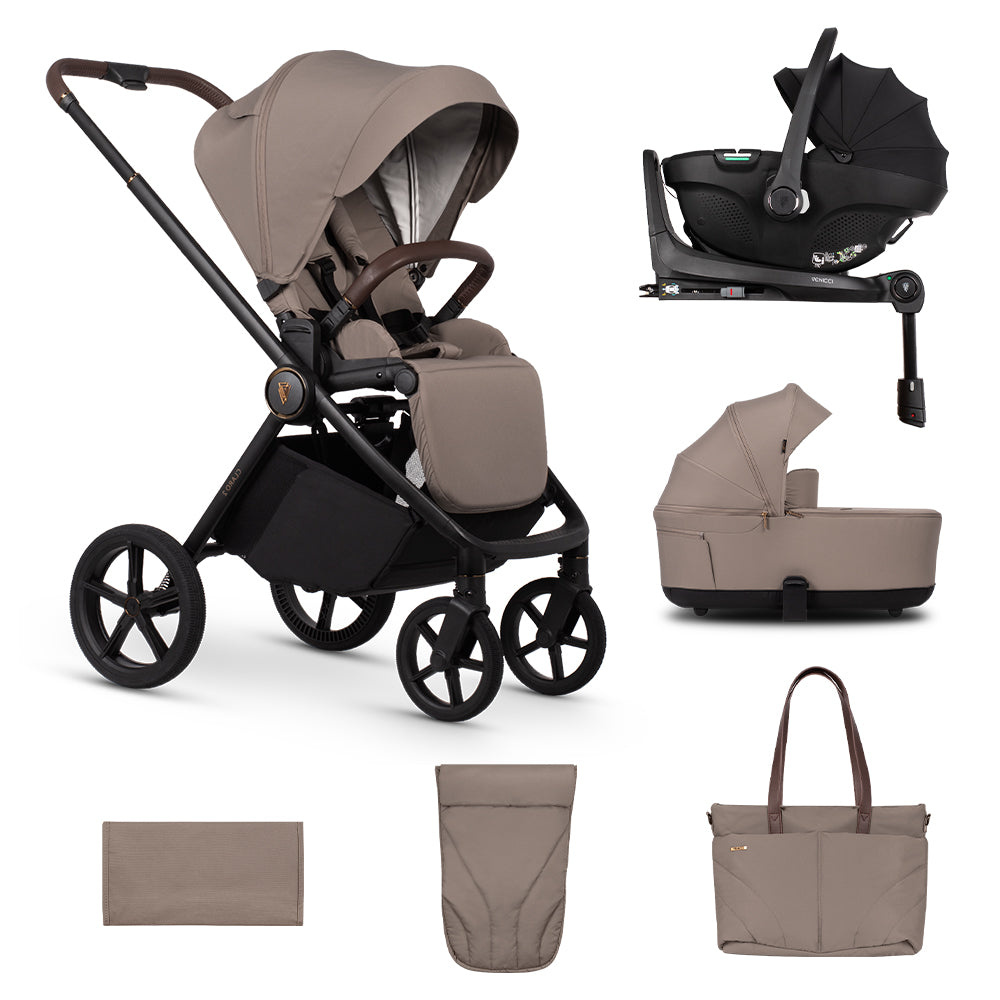 beige pushchair-car-seat-travel-system-claro-2-venicci-kaliedy
