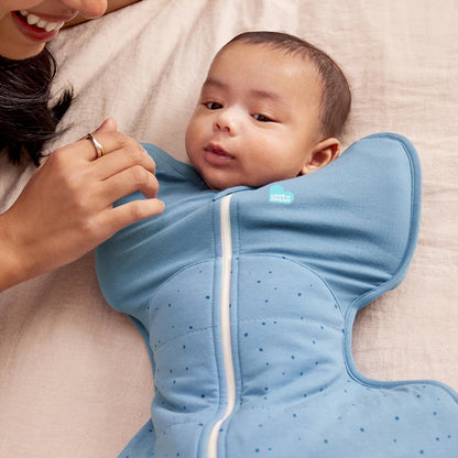 Swaddle Up™ Stage 1 Quilted Stretch Cotton 2.5 Tog -  Blue Pebble