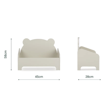 Play House Bear Book Storage - Pebble