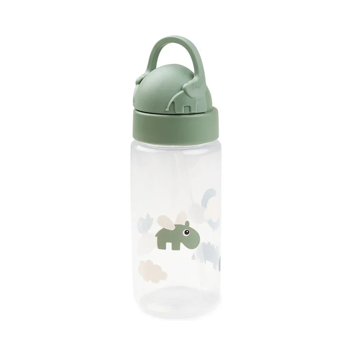 Straw Bottle - Happy Clouds - Green