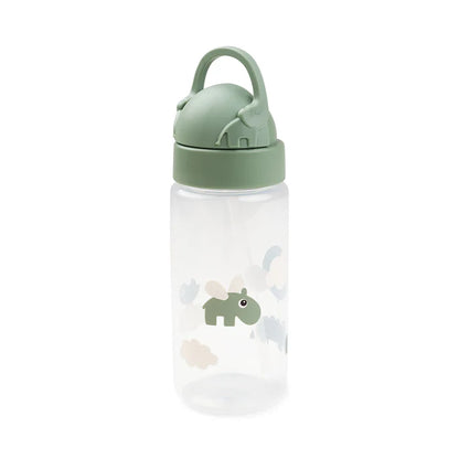 Straw Bottle - Happy Clouds - Green