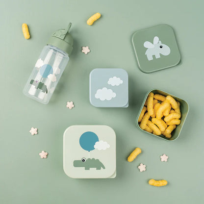 Straw Bottle - Happy Clouds - Green