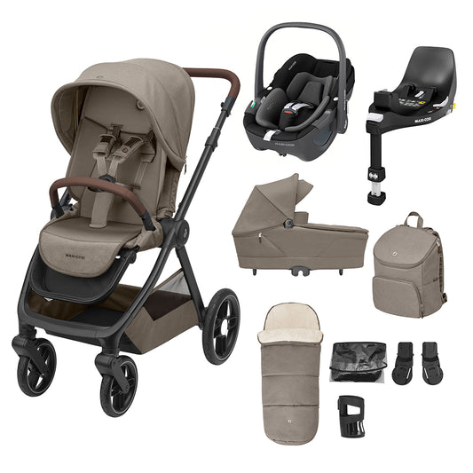 brown pushchair car seat bundle with accessories oxford maxi cosi kaliedy