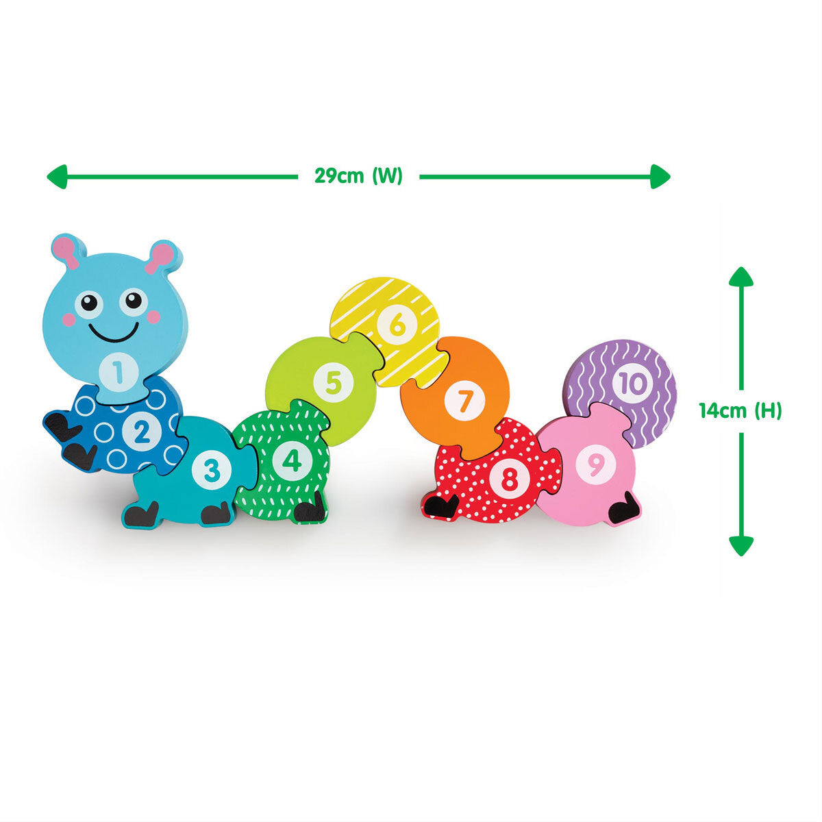 Wooden Colourful Caterpillar Puzzle