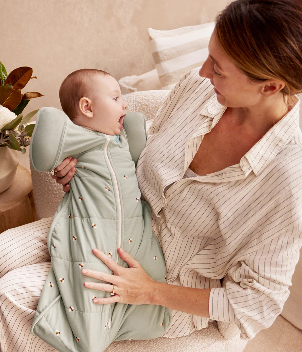 Swaddle Up™ Stage 2 Transition Bag Quilted Cotton 2.5 Tog - Olive Bees
