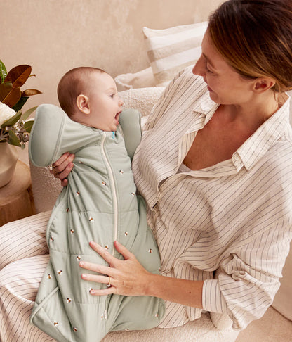 Swaddle Up™ Stage 2 Transition Bag Quilted Cotton 2.5 Tog - Olive Bees