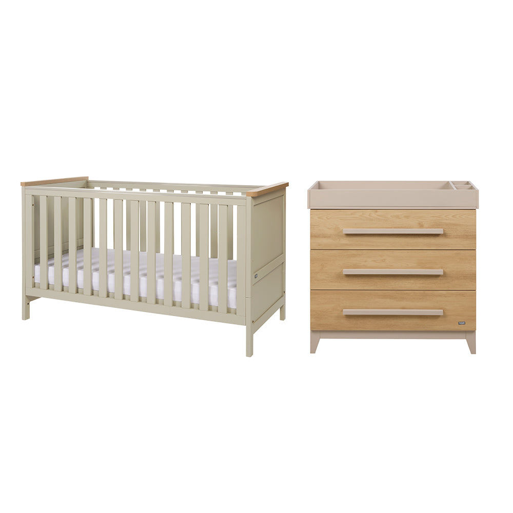 Misha Cot Bed & Hallee Chest Changer 2 Piece Room Set