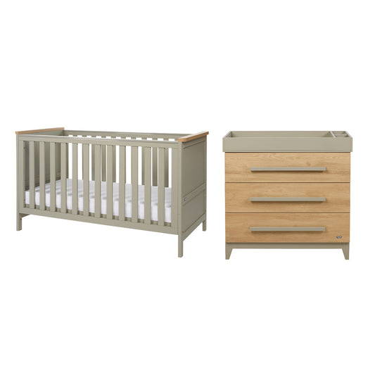 Misha Cot Bed & Hallee Chest Changer 2 Piece Room Set
