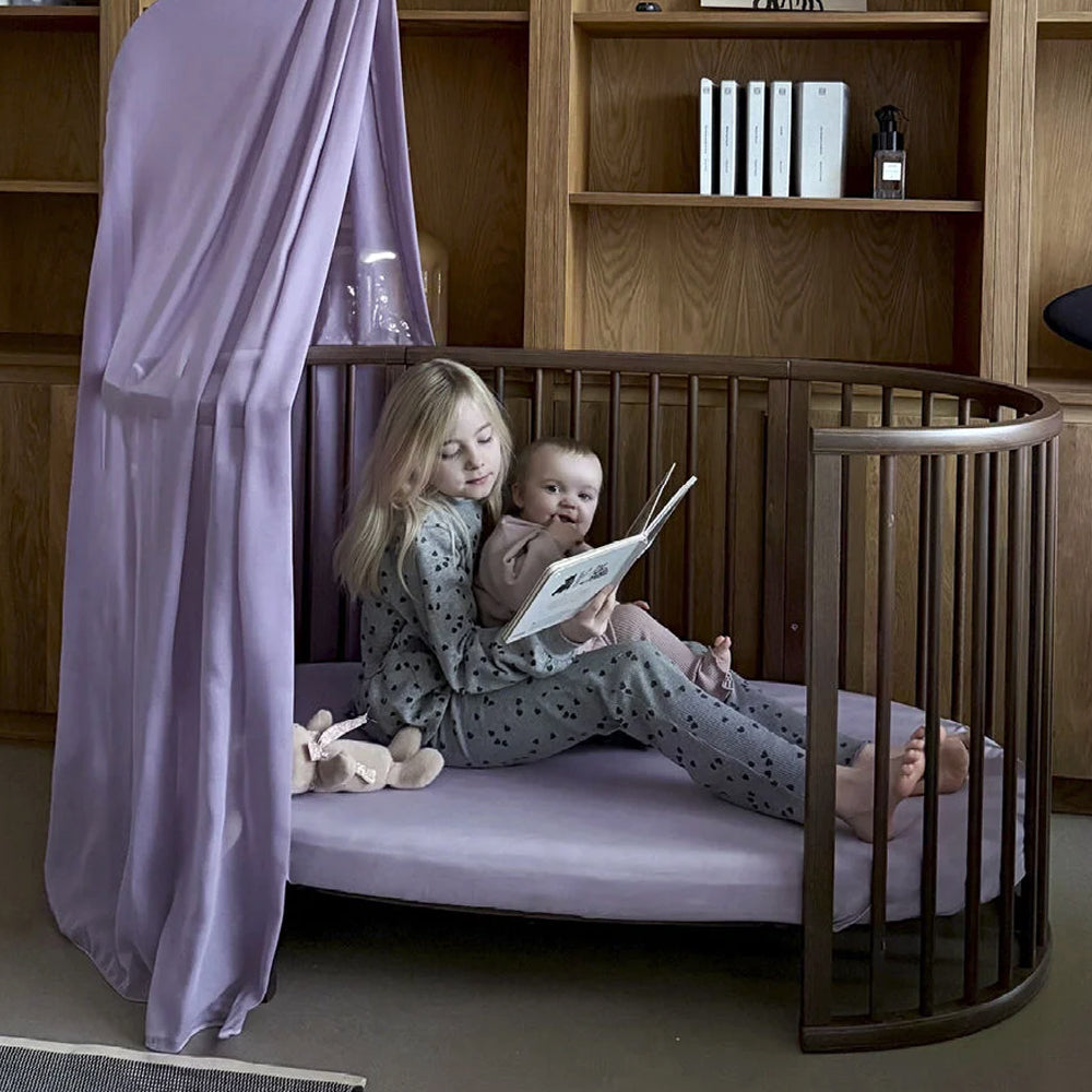 purple lavender cotbed fitted sheets bedding sleepi stokke kaliedy