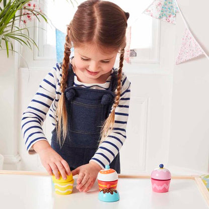 Wooden Cupcake Set
