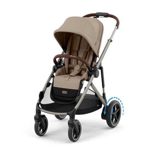 Cybex e-Gazelle S Electric Single to Double Pushchairs & Prams almond | Kaliedy Ireland's Baby Shop
