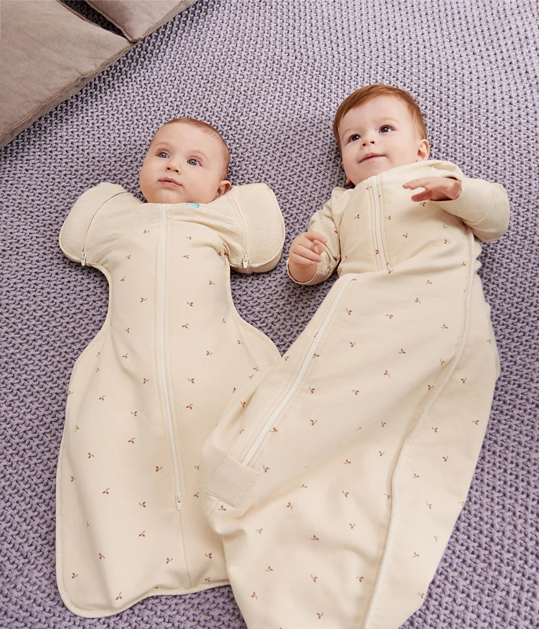 Swaddle Up™ Stage 2 Transition Bag Stretch Cotton Fleece 1.5 Tog - Oatmeal Twigs