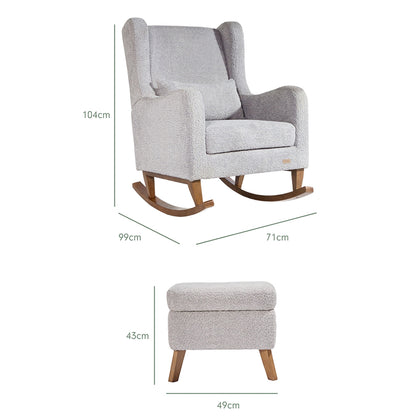 Harper Wingback Rocking Chair & Footstool