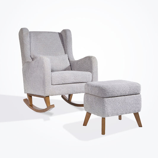 Harper Wingback Rocking Chair & Footstool